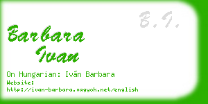 barbara ivan business card