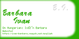 barbara ivan business card